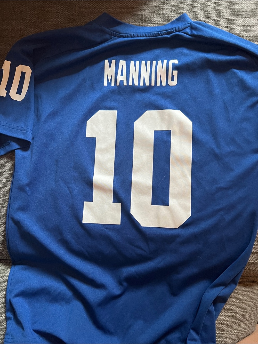 NFL Blue NY Giants Manning #10 Youth Football Jersey size L (14-16)
